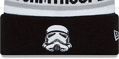 Storm Trooper BIGGEST FAN Black-White Knit Beanie Hat by New Era - 2nd View