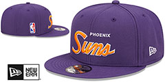 Suns SCRIPT-UP SNAPBACK Purple Hat by New Era - 2nd View