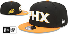 Suns STATEMENT SNAPBACK Black-Orange Hat by New Era - 2nd View