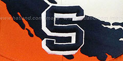 Syracuse PAINTBRUSH SNAPBACK White-Navy-Orange Hat by Mitchell and Ness - 2nd View