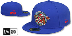 Tasmanian Devil TEAM USA Royal Fitted Hat by New Era - 2nd View