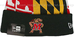 Terps TURTLE MARYLAND-FLAG POM-POM Knit Beanie Hat by New Era - 2nd View