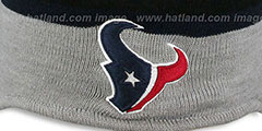 Texans GREY STRIPETOP Knit Beanie Hat by New Era - 2nd View