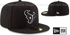 Texans NFL TEAM-BASIC Black-White Fitted Hat by New Era - 2nd View