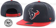 Texans SUPER-SHOT STRAPBACK Navy-Red Hat by Twins 47 Brand - 2nd View