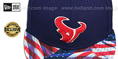 Texans USA WAVING-FLAG Navy Fitted Hat by New Era - 2nd View