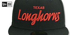 Texas NCAA TEAM-SCRIPT Black Fitted Hat by New Era - 2nd View