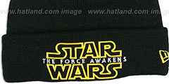 The Force Awakens POM-CUFFER Black Knit Beanie Hat by New Era - 2nd View