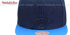 Thunder CROPPED SATIN SNAPBACK Navy-Blue Adjustable Hat by Mitchell and Ness - 2nd View