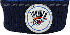 Thunder HIGH-5 CIRCLE BEANIE Blue-Navy by Mitchell and Ness - 2nd View