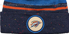 Thunder SPECKLED Navy-Royal Knit Beanie by Mitchell and Ness - 2nd View