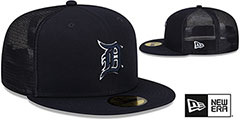 Tigers BATTING PRACTICE TRUCKER Navy Fitted Hat by New Era - 2nd View