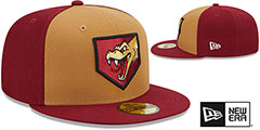 Timber Rattlers MILB MARVEL DEFENDERS Tan-Burgundy Fitted Hat by New Era - 2nd View