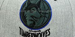 Timberwolves 2T XL-LOGO FADEOUT Grey-Black Fitted Hat by Mitchell and Ness - 2nd View