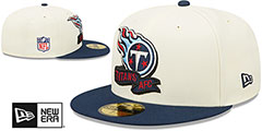 Titans 2022 NFL SIDELINE Cream-Navy Fitted Hat by New Era - 2nd View