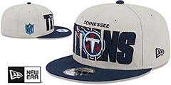 Titans 2023 NFL DRAFT SNAPBACK Stone-Navy Hat by New Era - 2nd View