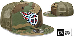 Titans ARMY CAMO TRUCKER Hat by New Era - 2nd View