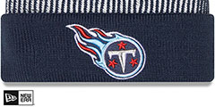 Titans STRIPED Knit Beanie Hat by New Era - 2nd View