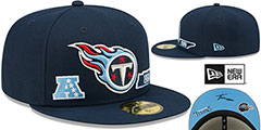 Titans TRIPLE THREAT IDENTITY Navy Fitted Hat by New Era - 2nd View