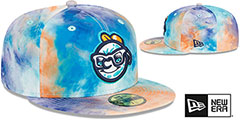 Tourists THEME NIGHT Teal Tie Dye Fitted Hat by New Era - 2nd View