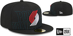 Trail Blazers 2023 NBA DRAFT Black Fitted Hat by New Era - 2nd View