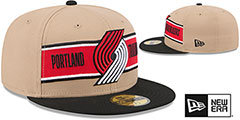 Trail Blazers 2024 NBA DRAFT Camel-Black Fitted Hat by New Era - 2nd View