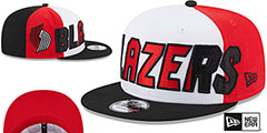 Trail Blazers COLOR BLOCK BACK HALF SNAPBACK Hat by New Era - 2nd View