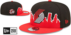 Trail Blazers SKYLINE TIP OFF SNAPBACK Black-Red Hat by New Era - 2nd View