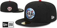 Trash Pandas MILB MARVEL DEFENDERS SIDE-PATCH Black Fitted Hat by New Era - 2nd View