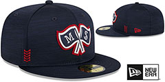 Twins 2024 ONFIELD CLUBHOUSE Heather Navy Fitted Hat by New Era - 2nd View