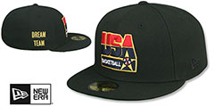 USA Basketball DREAM TEAM Black Fitted Hat by New Era - 2nd View