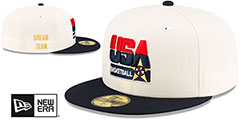 USA Basketball DREAM TEAM Chrome-Navy Fitted Hat by New Era - 2nd View