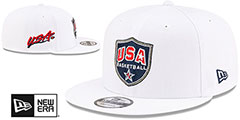 USA Basketball SHIELD SNAPBACK White Hat by New Era - 2nd View