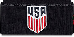 USA TEAM-STACKER Navy Knit Beanie Hat by New Era - 2nd View