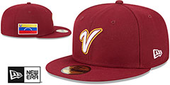 Venezuela 2023 WBC GAME Burgundy Hat by New Era - 2nd View