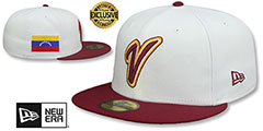 Venezuela 2023 WBC GAME White-Burgundy Hat by New Era - 2nd View