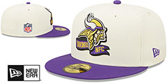 Vikings 2022 NFL SIDELINE Cream-Purple Fitted Hat by New Era - 2nd View