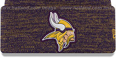 Vikings BEVEL Purple-Gold Knit Beanie Hat by New Era - 2nd View