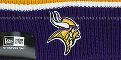 Vikings NFL FIRESIDE Gold-Purple Knit Beanie Hat by New Era - 2nd View