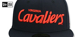 Virginia NCAA TEAM-SCRIPT Navy Fitted Hat by New Era - 2nd View