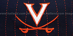 Virginia TEAM-BASIC PINSTRIPE SNAPBACK Navy-Orange Hat by New Era - 2nd View