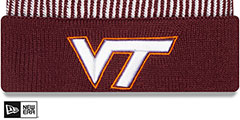 Virginia Tech STRIPED Knit Beanie Hat by New Era - 2nd View