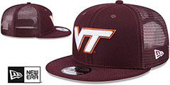 Virginia Tech TEAM-BASIC TRUCKER SNAPBACK Maroon Hat by New Era - 2nd View