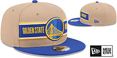 Warriors 2024 NBA DRAFT SNAPBACK Camel-Royal Hat by New Era - 2nd View