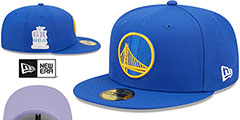 Warriors 6X NBA CHAMPS POP-SWEAT Royal-Lavender Fitted Hat by New Era - 2nd View