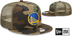 Warriors ARMY CAMO TRUCKER Hat by New Era - 2nd View