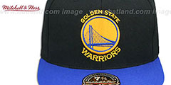 Warriors BASIC-LOGO Black-Royal Fitted Hat by Mitchell and Ness - 2nd View