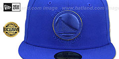 Warriors LEATHER POP Royal Fitted Hat by New Era - 2nd View