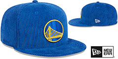 Warriors LETTERMAN PIN CORDUROY Royal Fitted Hat by New Era - 2nd View