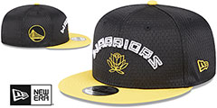 Warriors MESH-CROWN SNAPBACK Black-Gold Hat by New Era - 2nd View